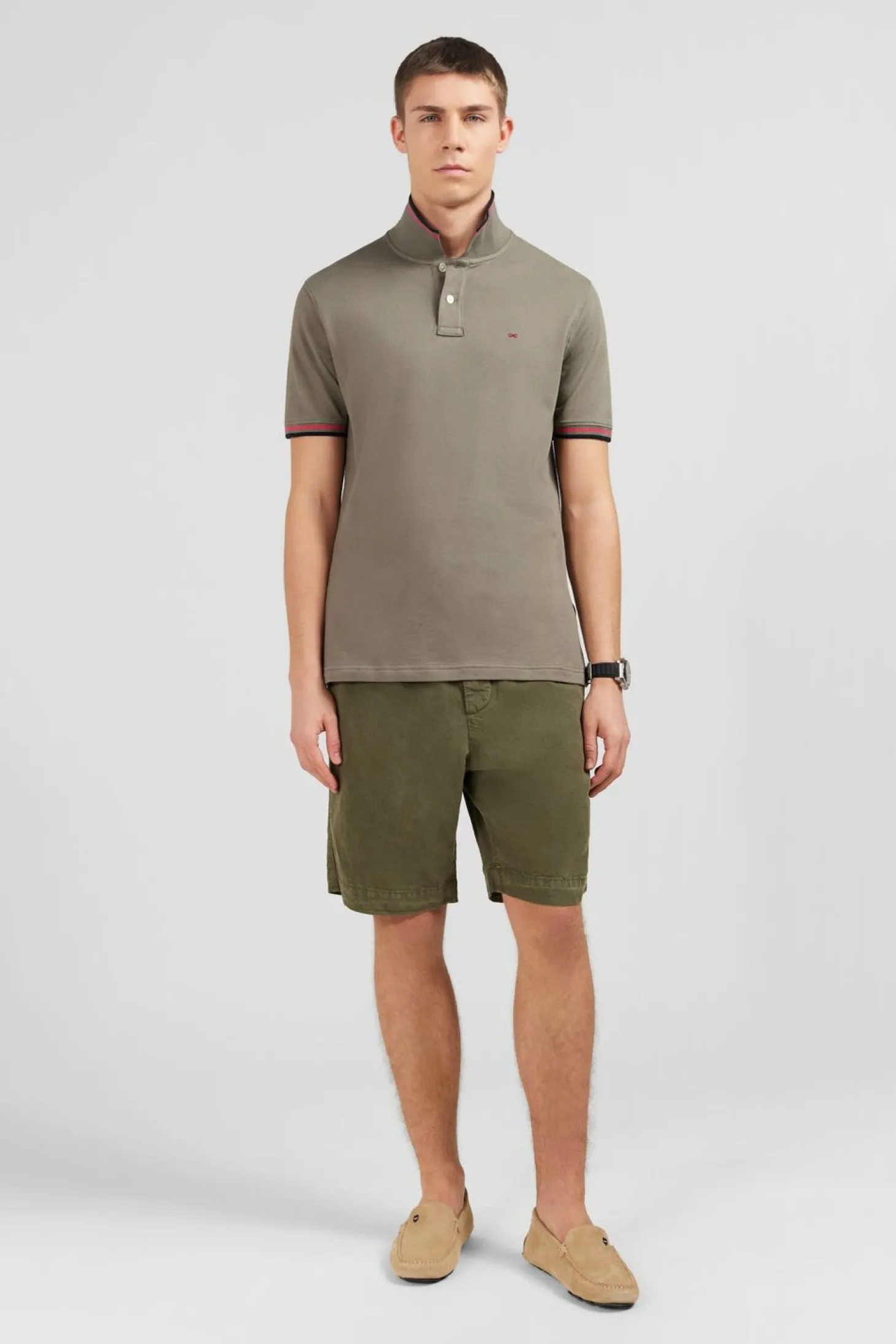 Polo Kaki En Coton Pima