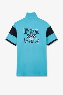 Polo Manches Courtes Cercle Turquoise En Pique Coton