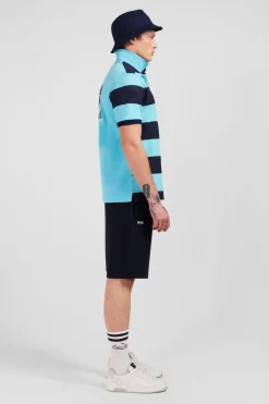 Polo Manches Courtes Cercle Turquoise En Pique Coton