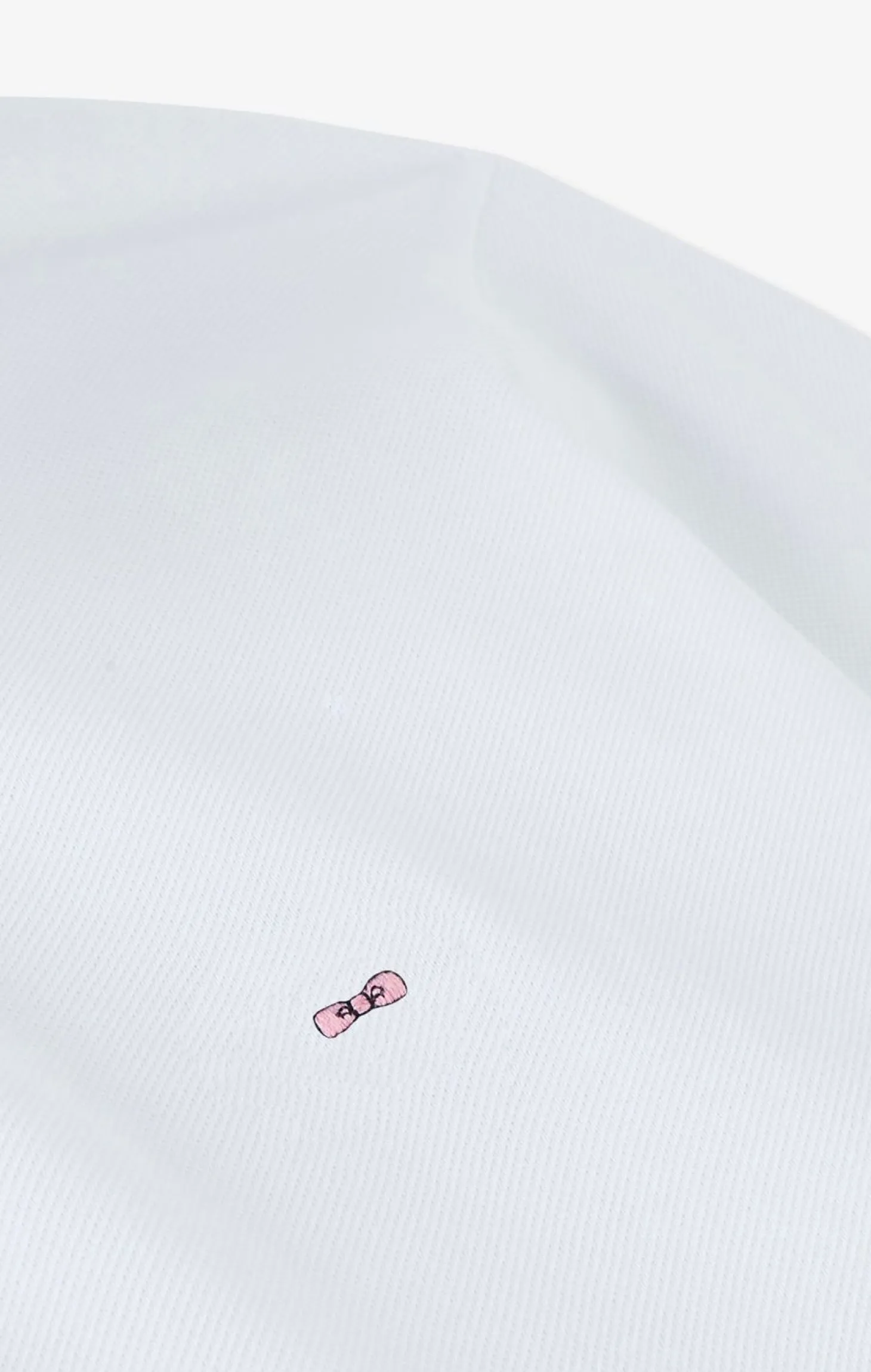 Polo Manches Longues Blanc En Coton Avec Col Contraste