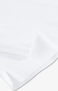 Polo Manches Longues Blanc En Coton Avec Col Contraste