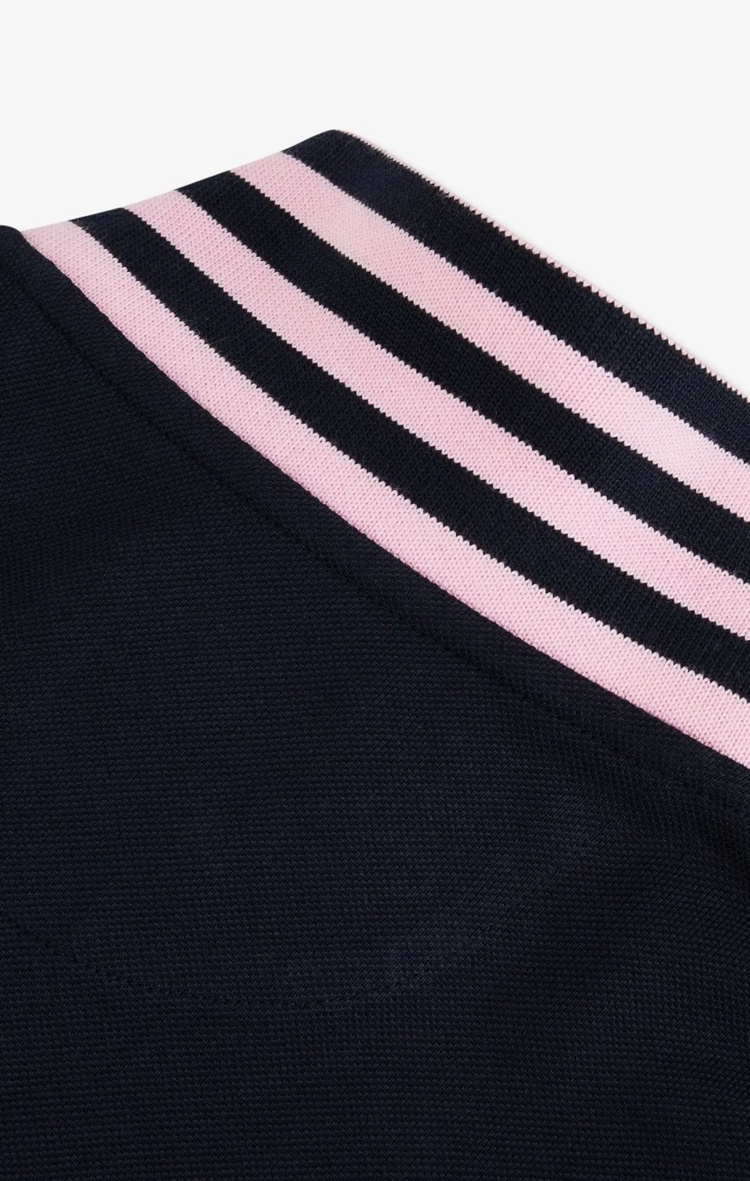 Polo Manches Longues Bleu Marine En Coton Avec Col Contraste