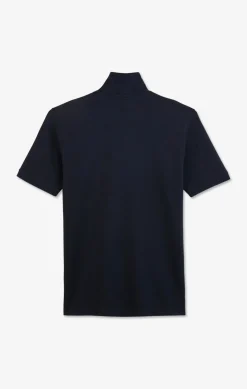 Polo Noir En Coton Pima Stretch