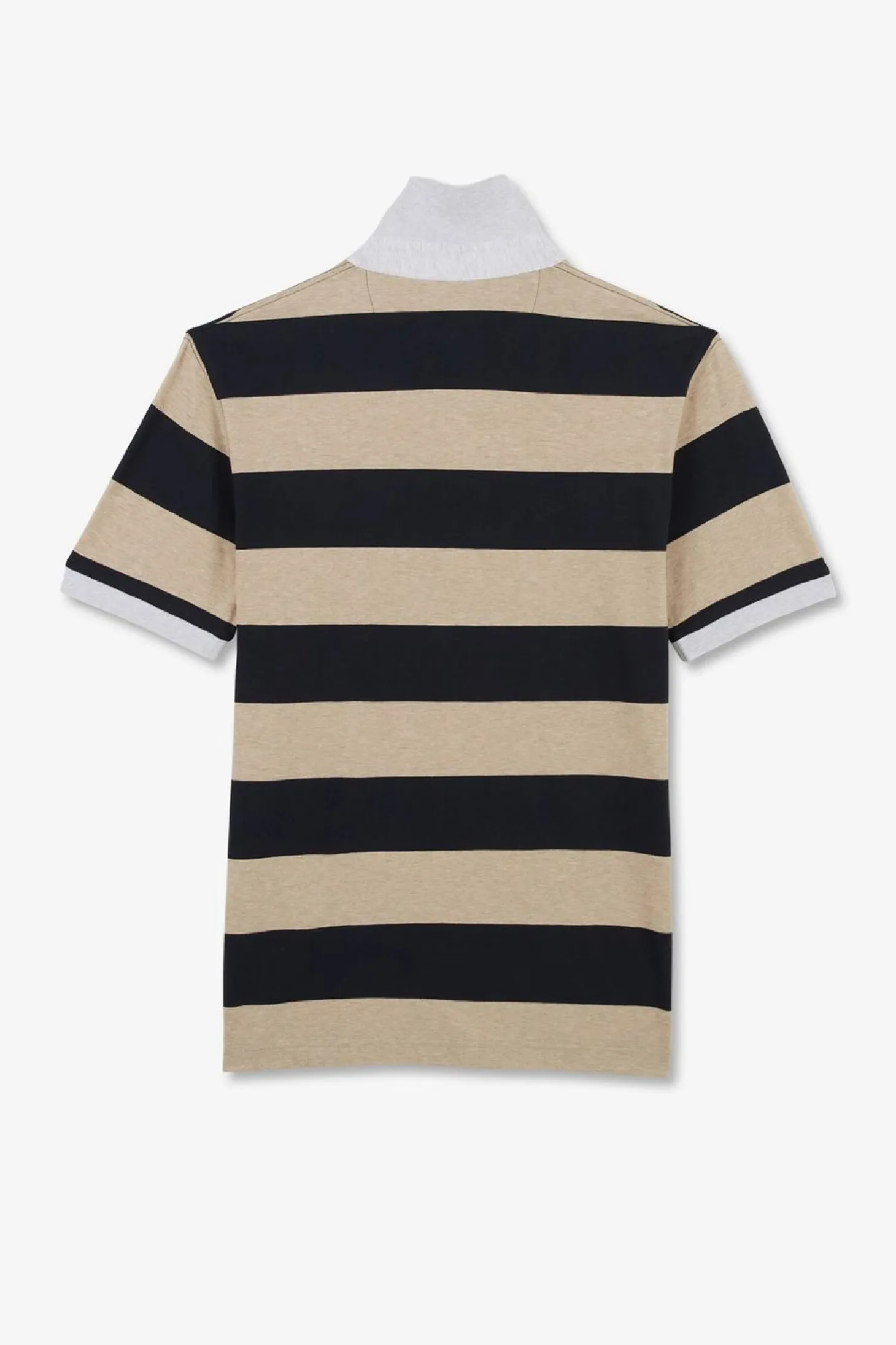 Polo Raye Beige A Manches Courtes