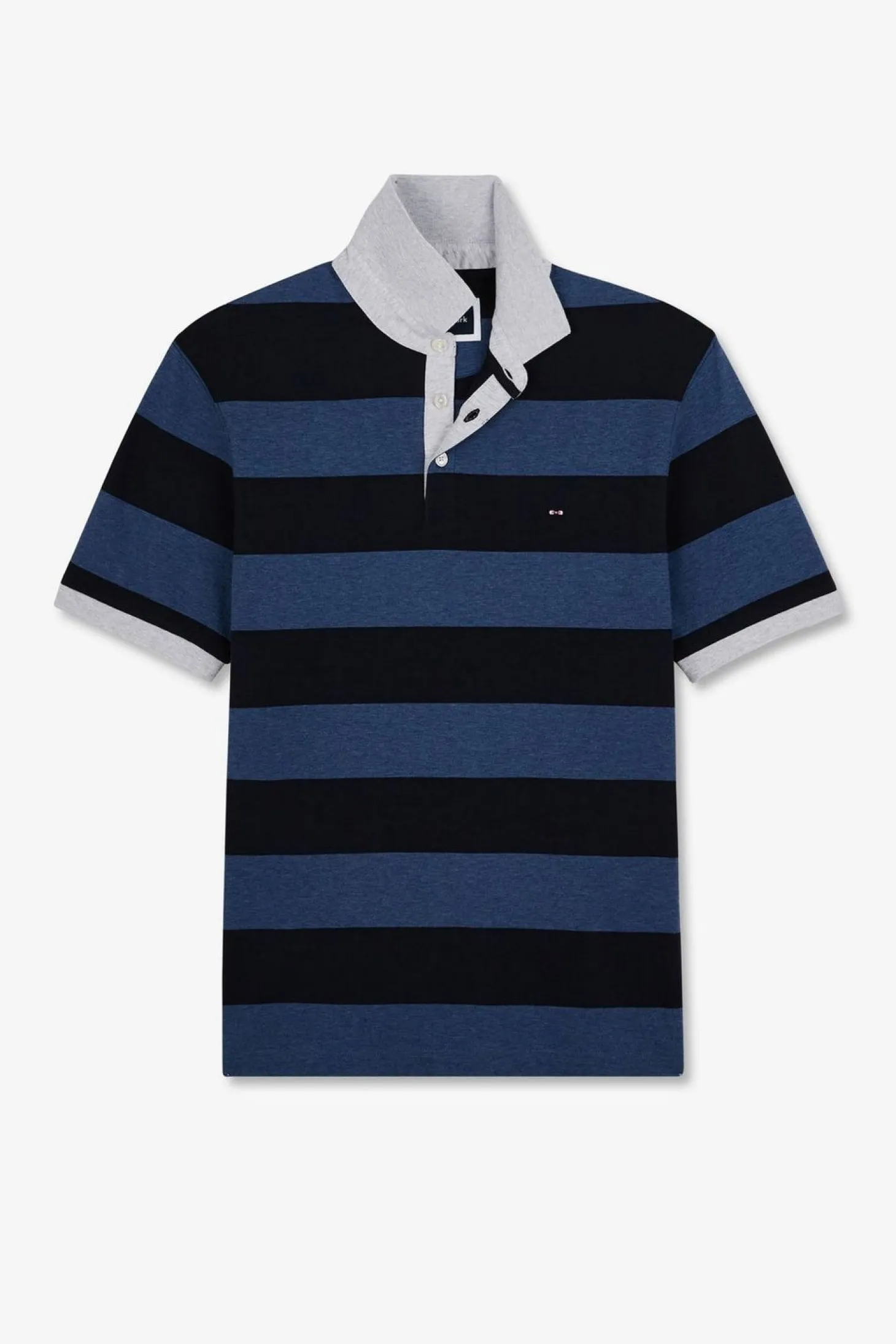 Polo Raye Bleu A Manches Courtes