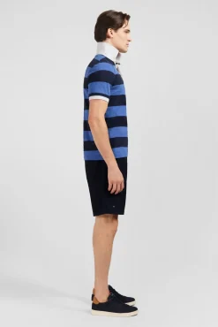 Polo Raye Bleu A Manches Courtes