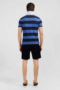 Polo Raye Bleu A Manches Courtes