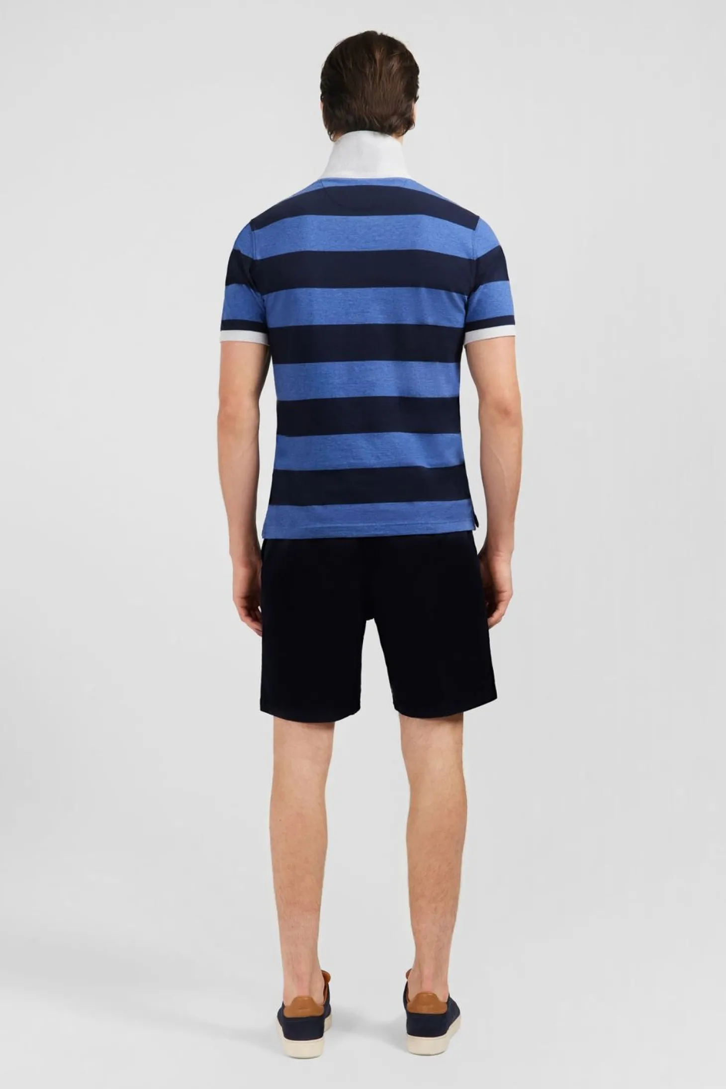 Polo Raye Bleu A Manches Courtes