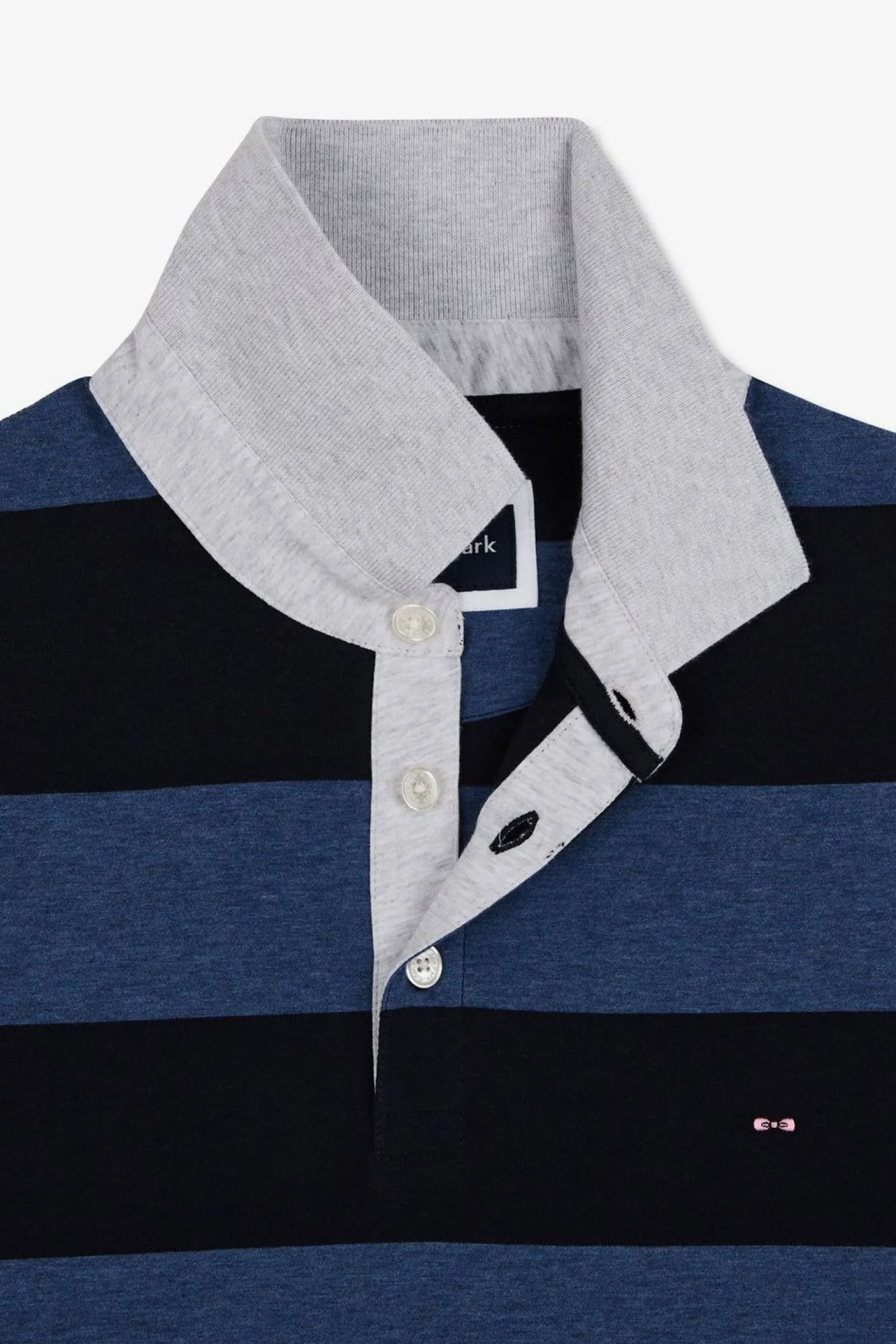 Polo Raye Bleu A Manches Courtes