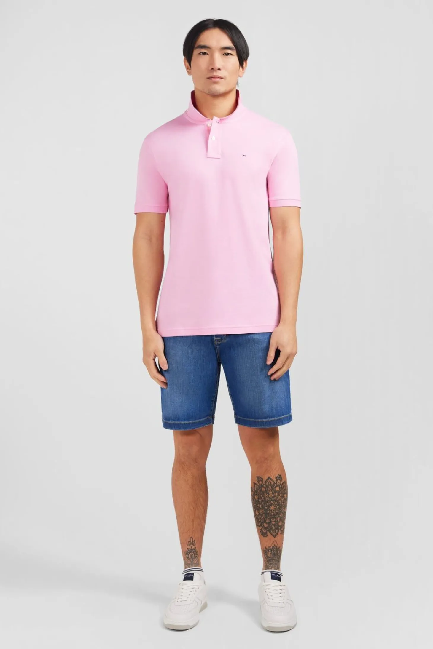 Polo Rose En Coton Pima Stretch