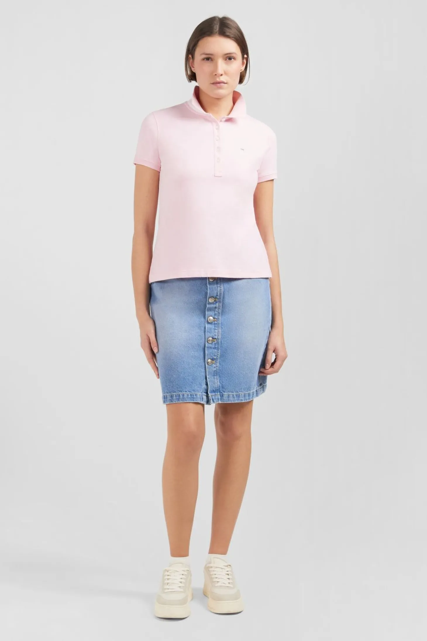 Polo Rose Manches Courtes En Coton Pima