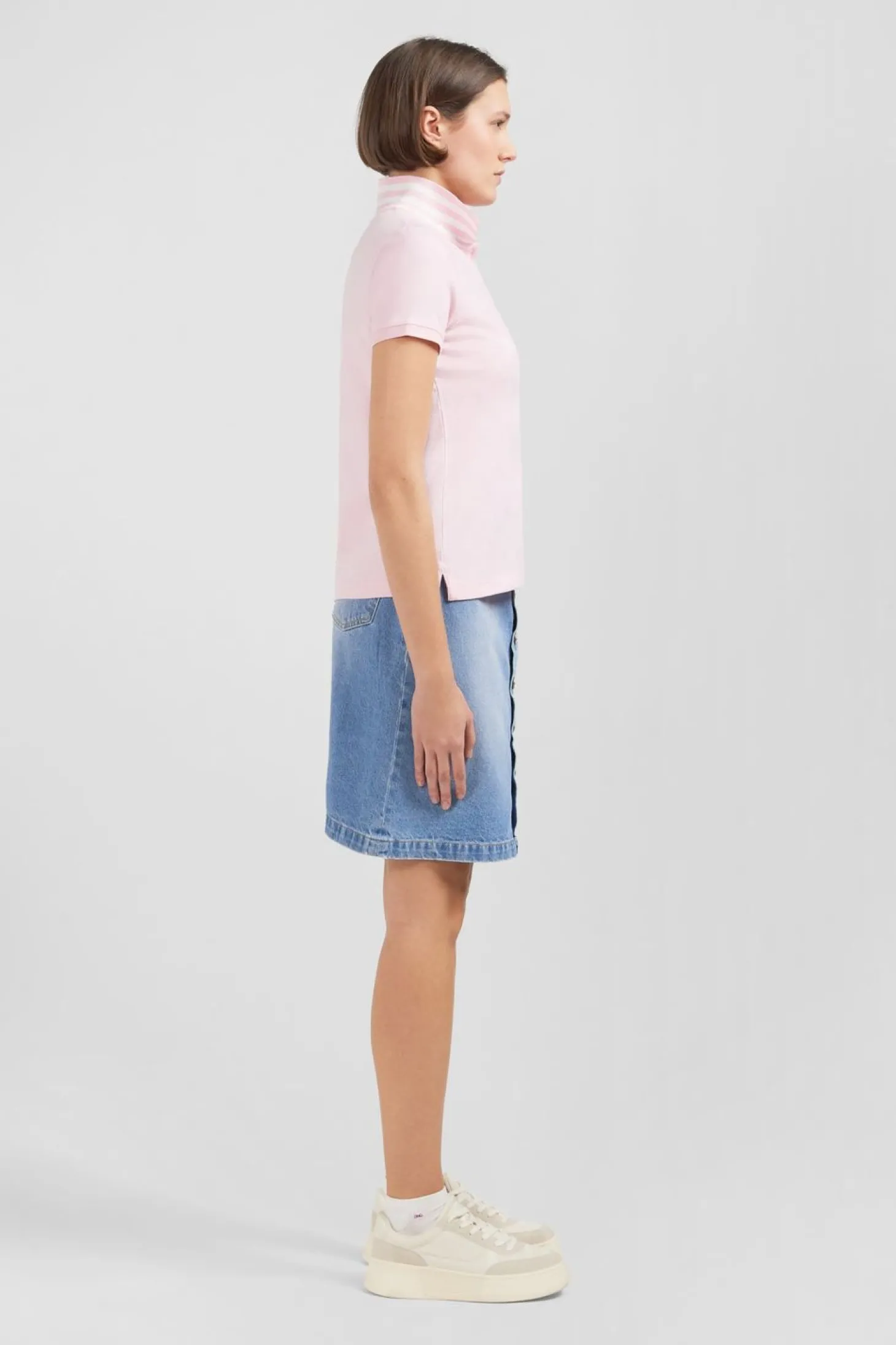 Polo Rose Manches Courtes En Coton Pima