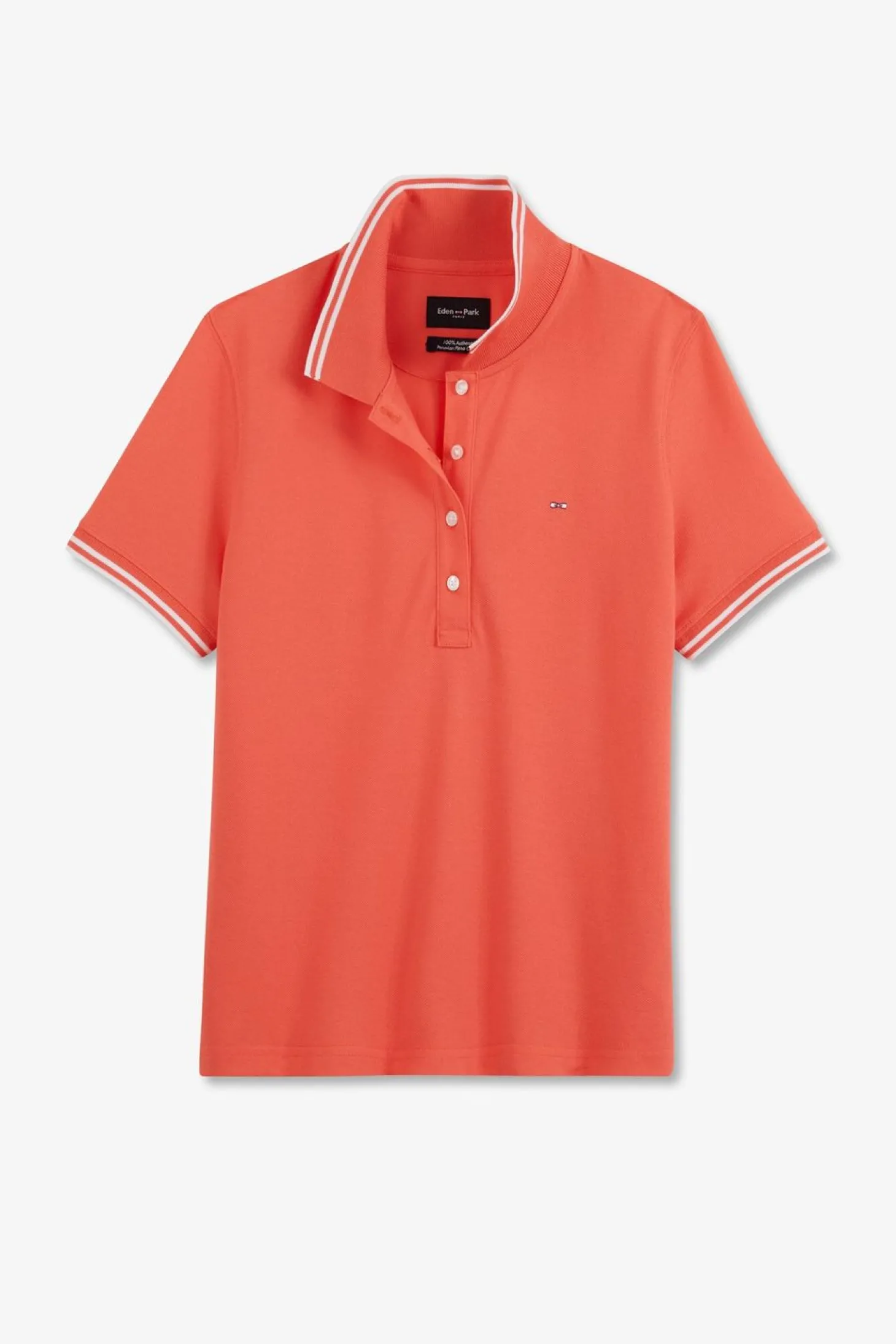 Polo Rose Saumon Manches Courtes En Coton Pima