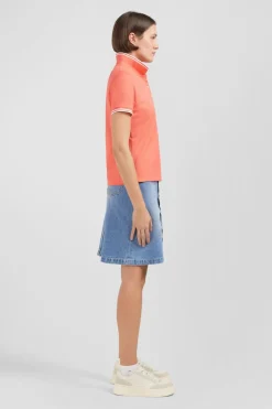 Polo Rose Saumon Manches Courtes En Coton Pima