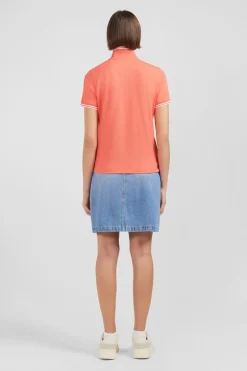 Polo Rose Saumon Manches Courtes En Coton Pima