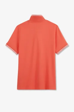 Polo Rose Saumon Manches Courtes En Coton Pima