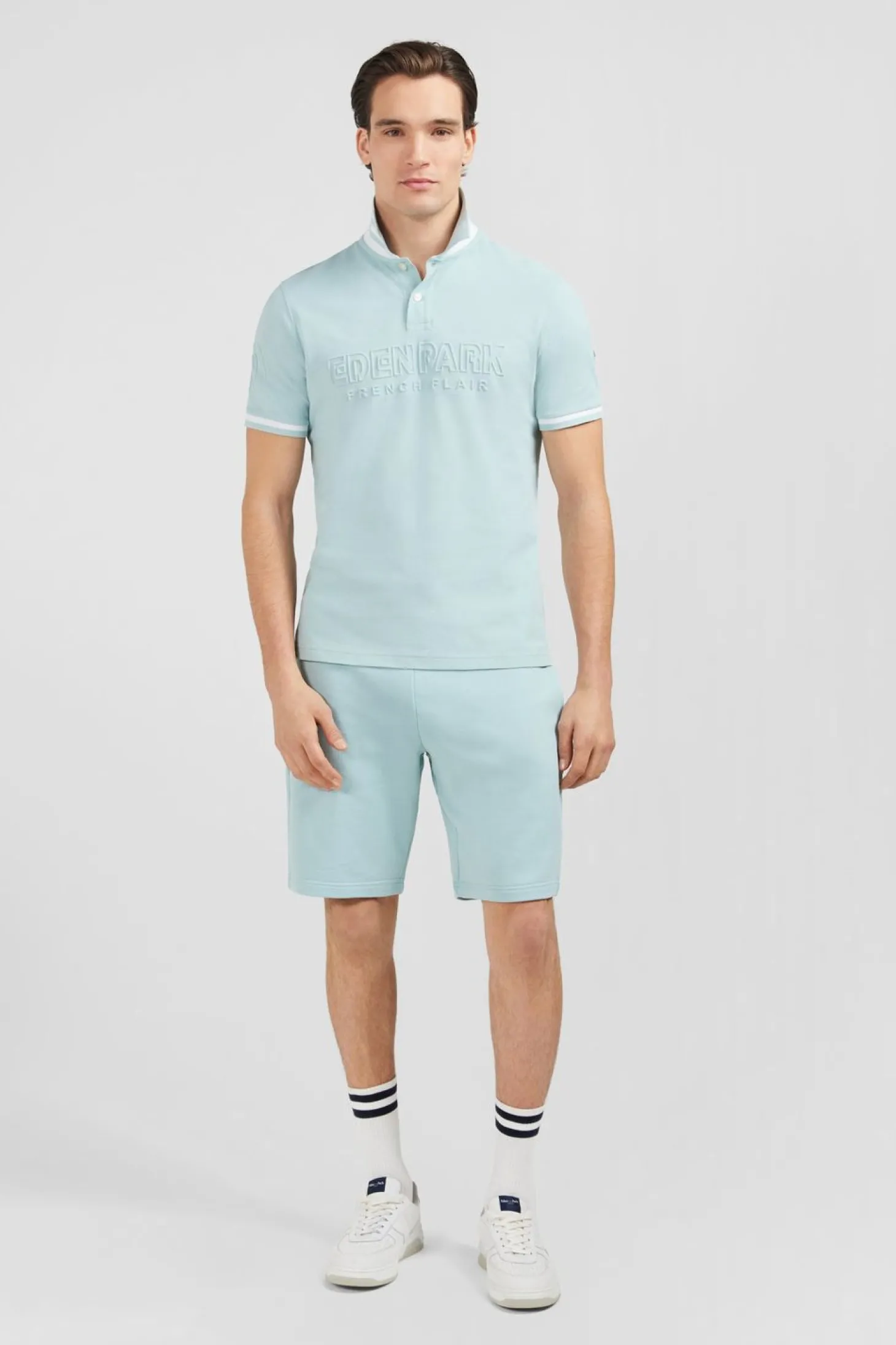 Polo Vert Manches Courtes Uni
