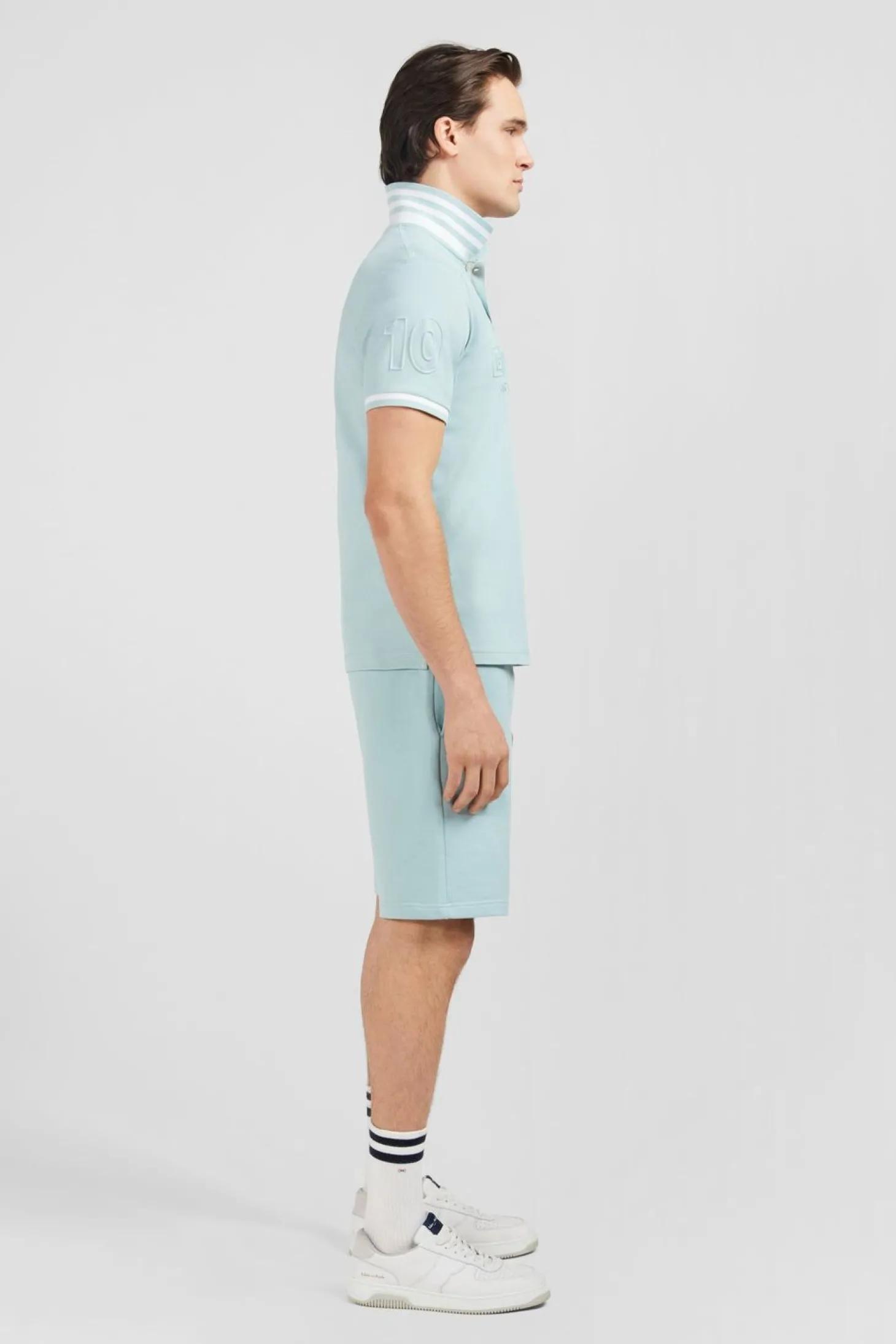 Polo Vert Manches Courtes Uni