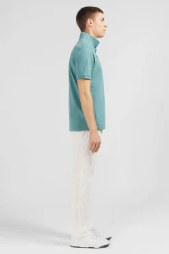 Polo Vert Uni A Manches Courtes