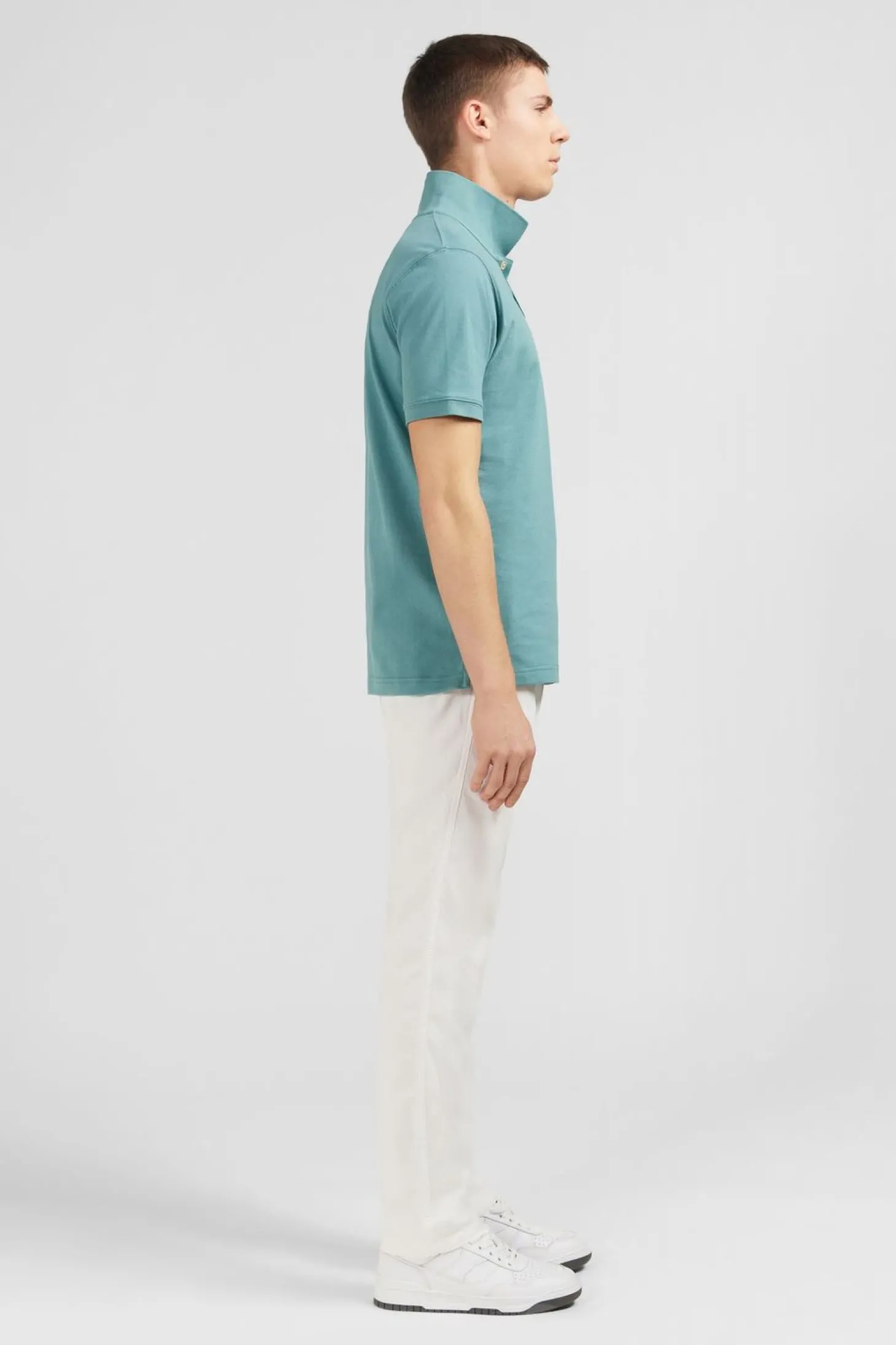 Polo Vert Uni A Manches Courtes