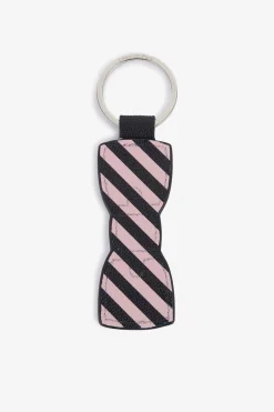 Porte-Cles A Rayures Forme Noeud Papillon
