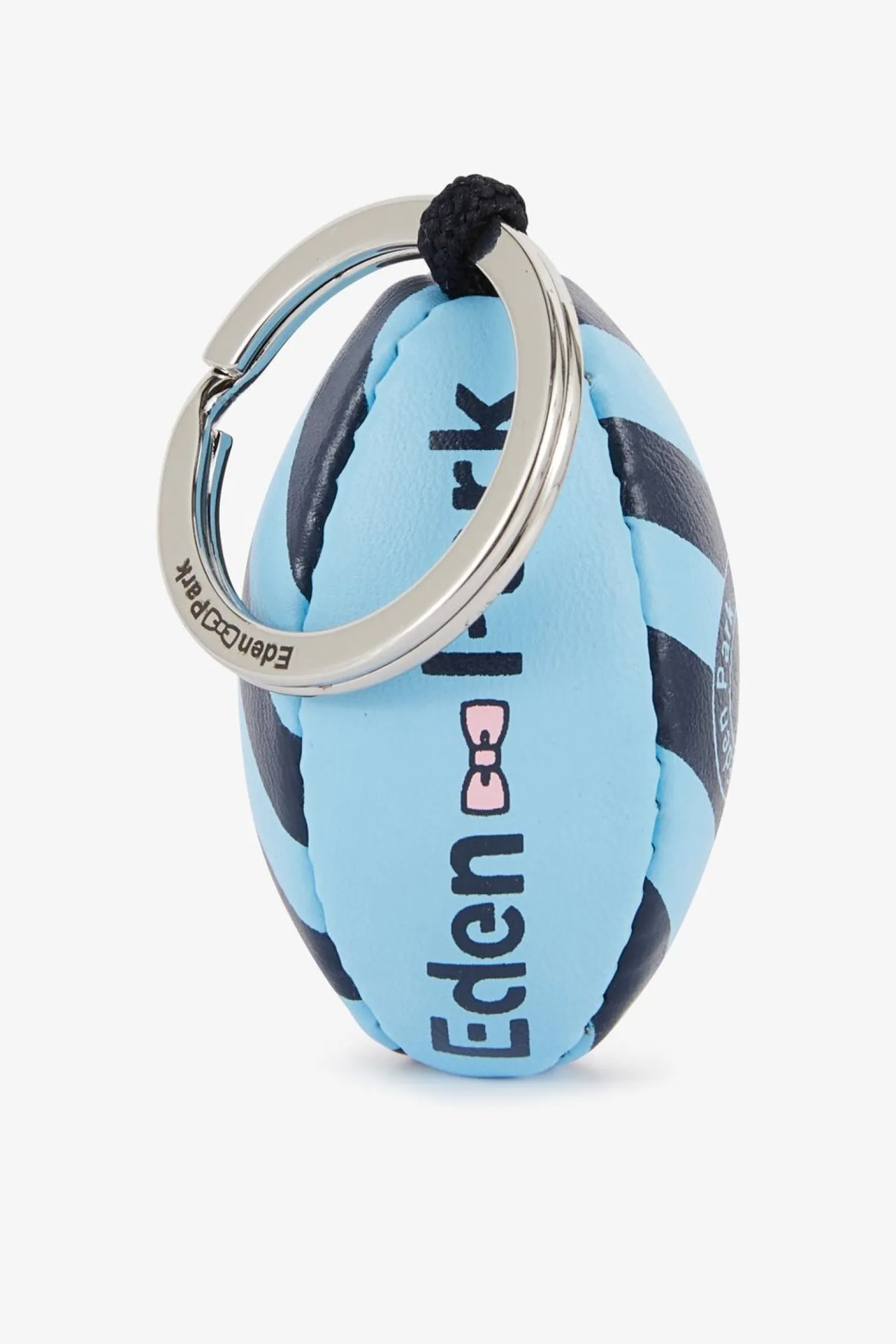Porte-Cles Ballon De Rugby Bleu Cercle Et Serigraphie