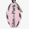 Porte-Cles Ballon De Rugby Rose Cercle Et Serigraphie