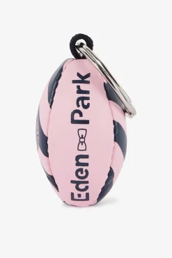 Porte-Cles Ballon De Rugby Rose Cercle Et Serigraphie