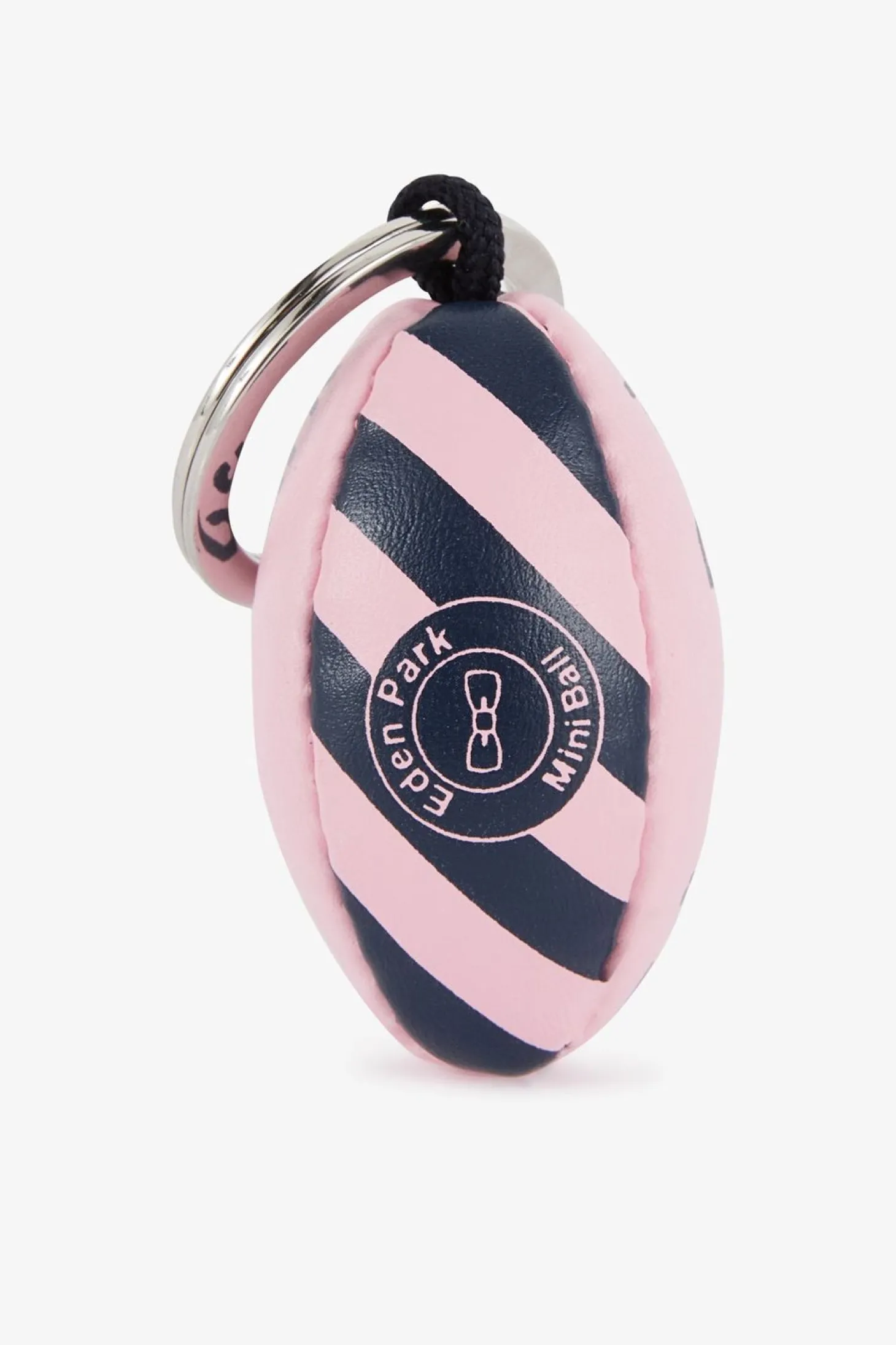 Porte-Cles Ballon De Rugby Rose Cercle Et Serigraphie