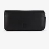 Portefeuille Noir Rectangulaire En Cuir