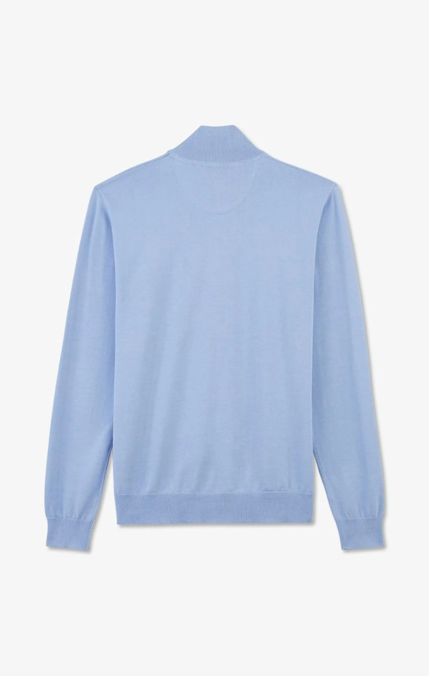 Pull Bleu A Col Camionneur En Coton
