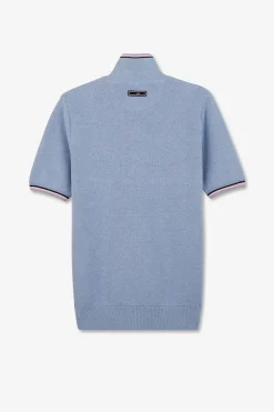 Pull Bleu Clair A Manches Courtes