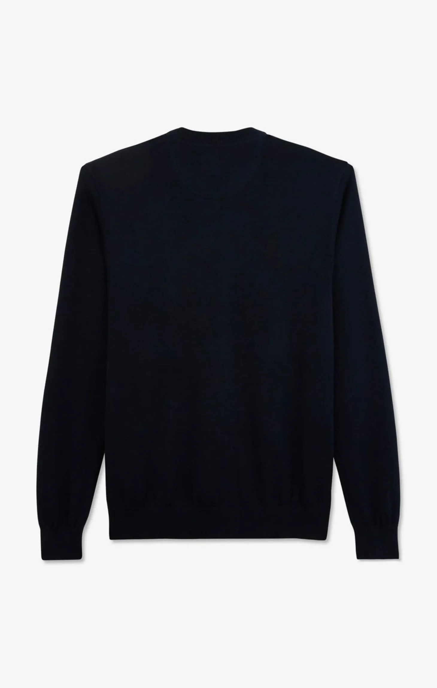Pull Bleu Marine A Col Rond En Coton