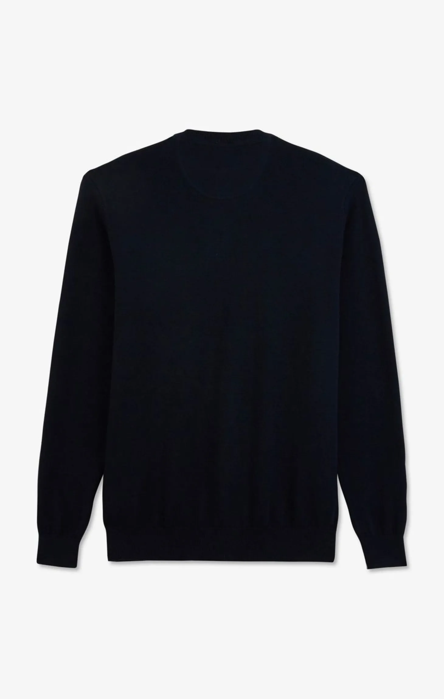 Pull Bleu Marine A Col V En Coton