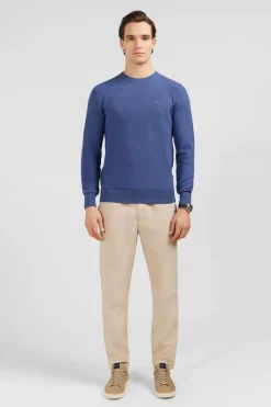Pull Bleu Marine En Maille Fantaisie