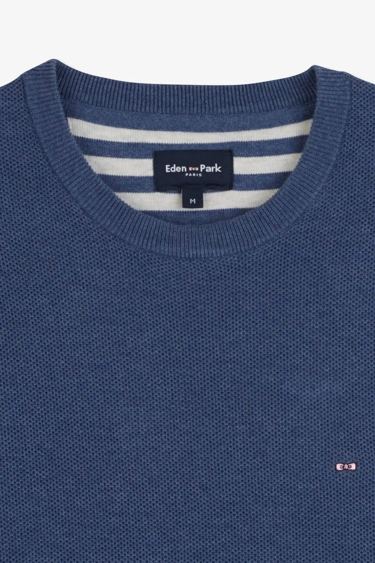 Pull Bleu Marine En Maille Fantaisie