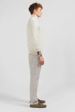 Pull Col Camionneur Zippe En Coton Gris