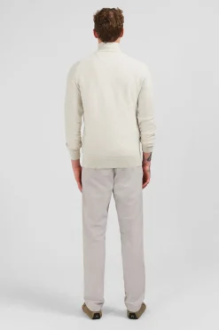 Pull Col Camionneur Zippe En Coton Gris