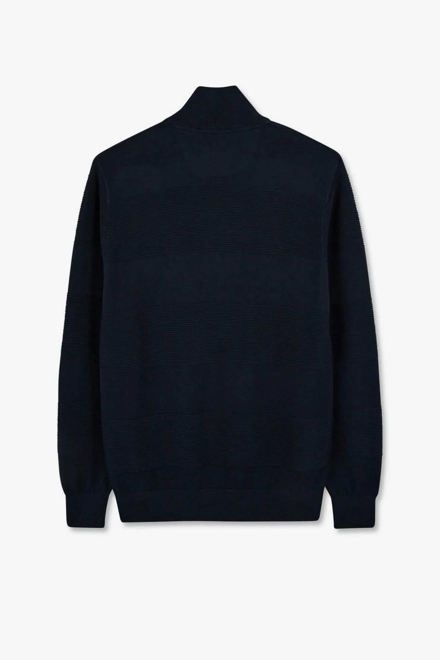 Pull Col Camionneur Zippe Marine A Jeux De Maille En Coton