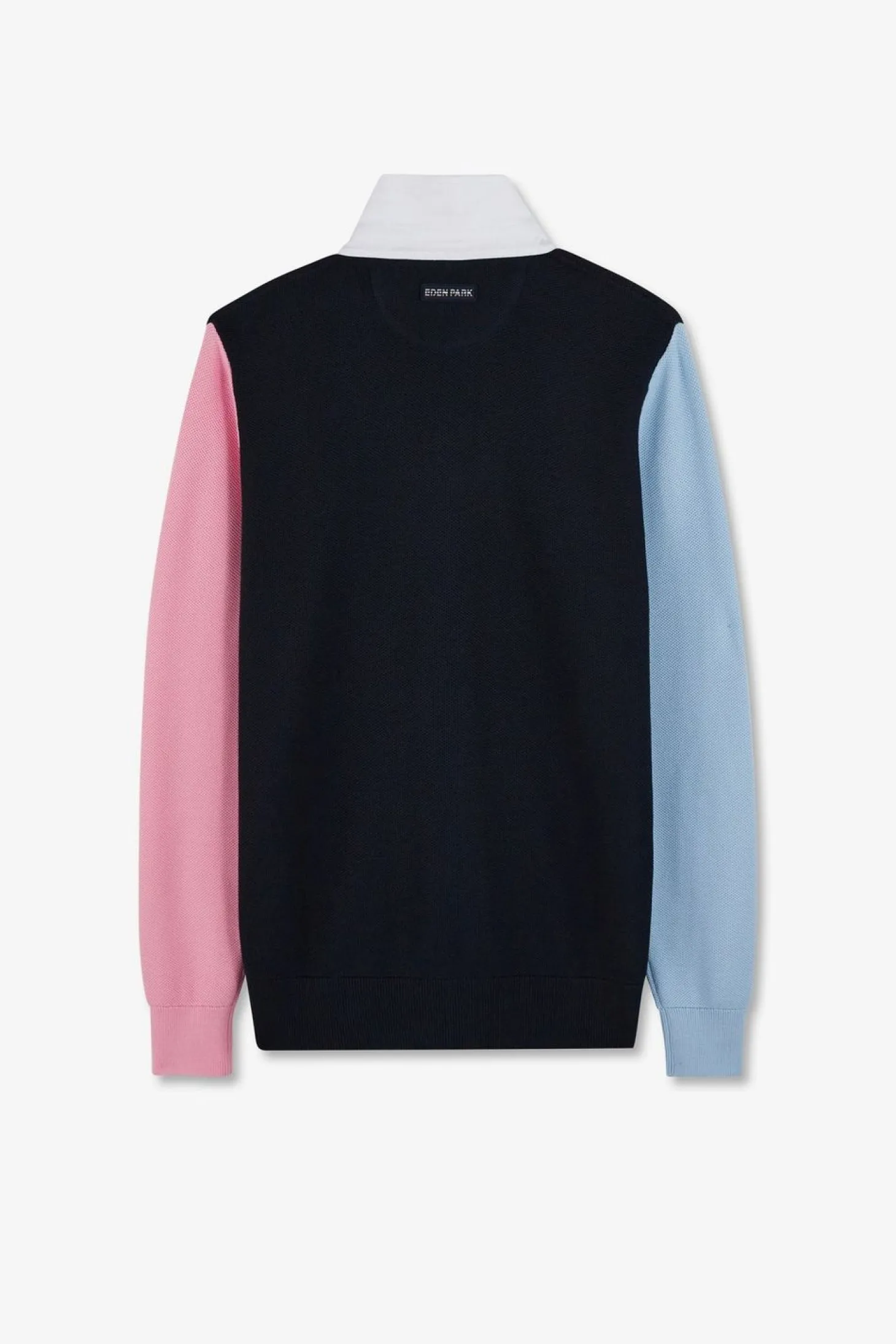 Pull Colorblock Marine A Col Maillot En Coton
