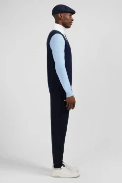 Pull Colorblock Marine A Col Maillot En Coton