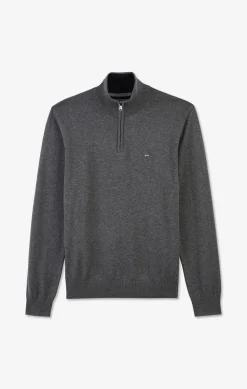Pull Gris A Col Camionneur En Coton