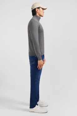 Pull Gris A Col Camionneur En Coton