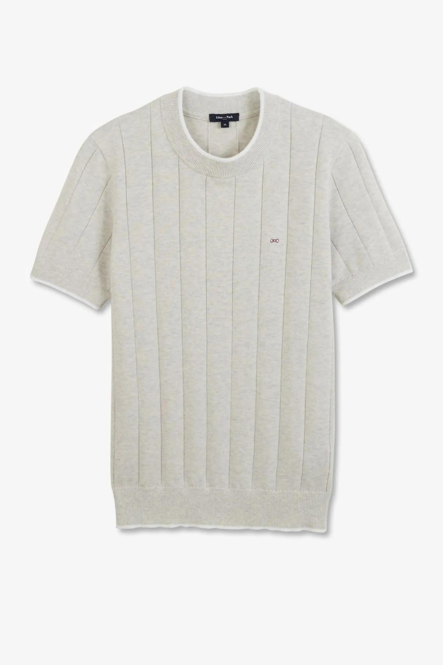 Pull Gris Clair A Manches Courtes Uni