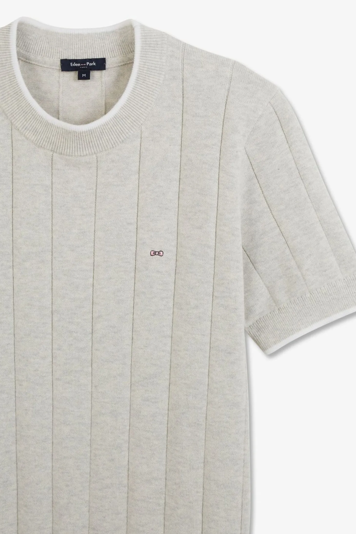 Pull Gris Clair A Manches Courtes Uni