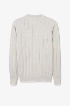 Pull Gris Clair Maille Fantaisie