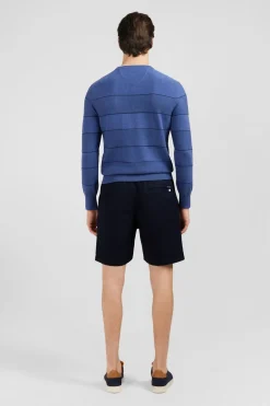 Pull Jeu De Maille Raye Bleu