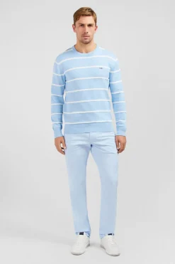 Pull Jeu De Maille Raye Bleu Clair