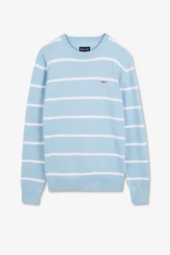 Pull Jeu De Maille Raye Bleu Clair