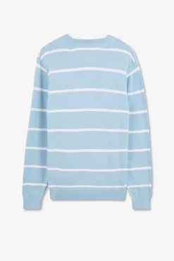 Pull Jeu De Maille Raye Bleu Clair